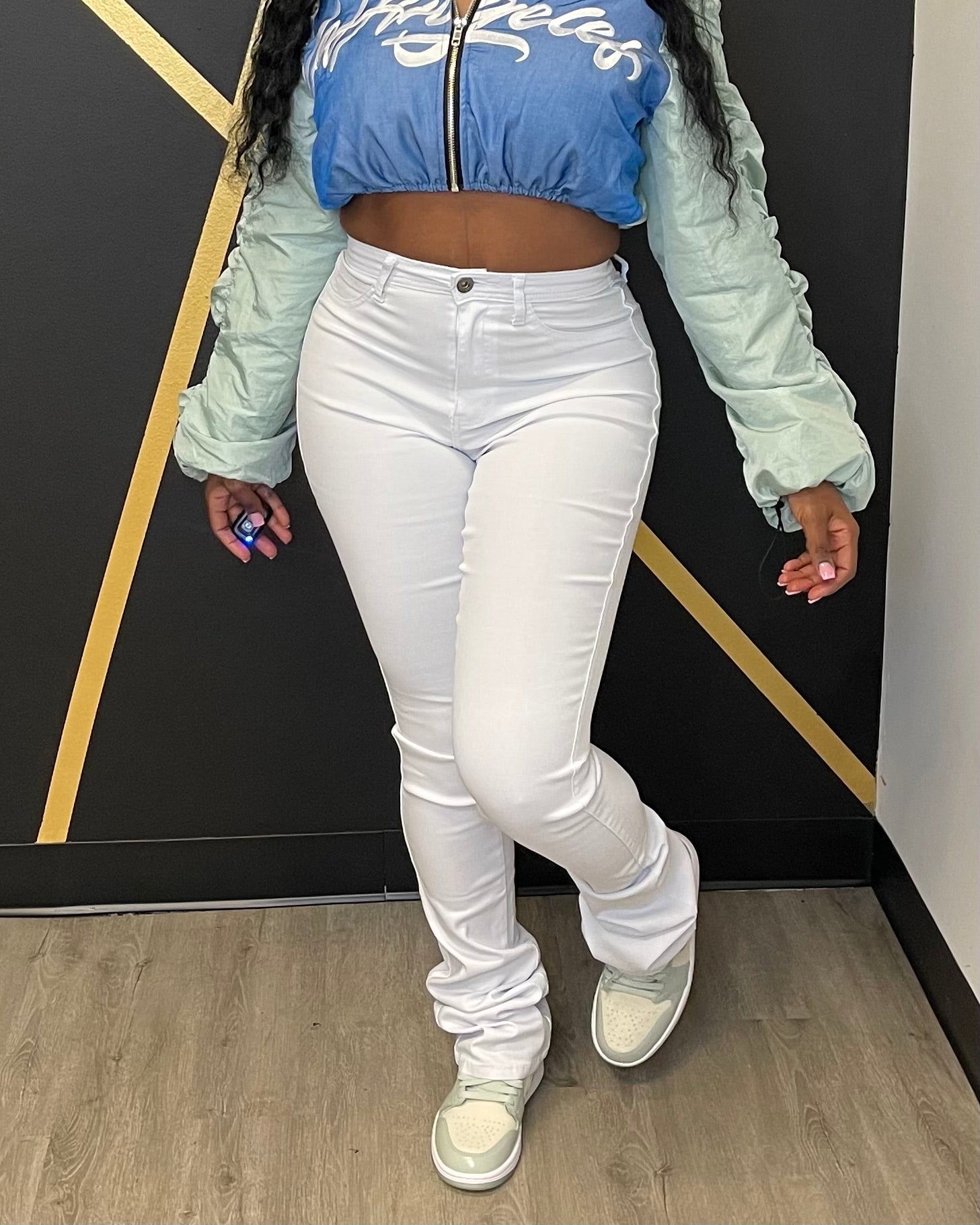 Split Stack Pants Stack Pants- White – ShaeShoeBox