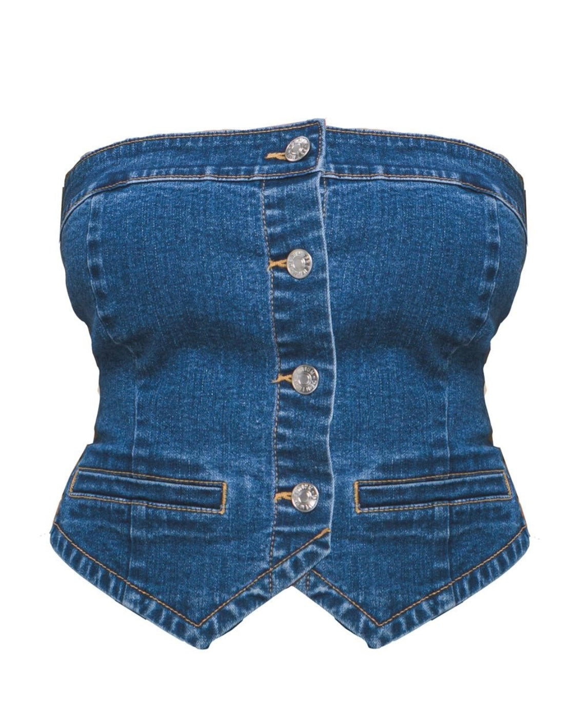 Denim Crop Top - Blue