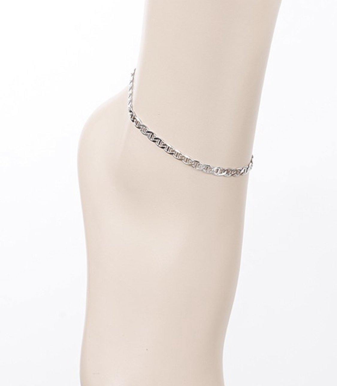 Link Chain Anklet-Silver - ShaeShoeBox
